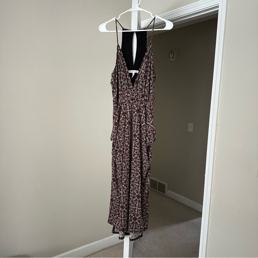 BCBGeneration Black and Pink Backless Dress